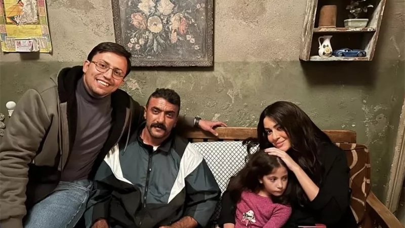  أحمد العوضي وميرنا نور الدين من كواليس تصوير 