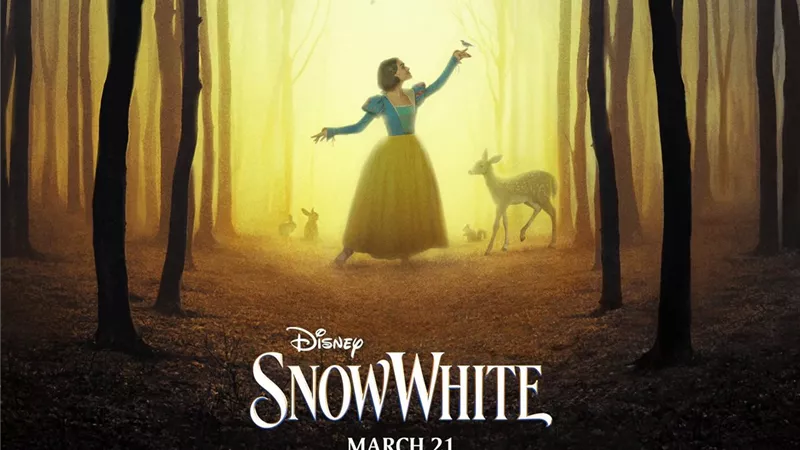 طرح البوستر الرسمي لفيلم  ‏SNOW WHITE قبل عرضه 21 مارس 