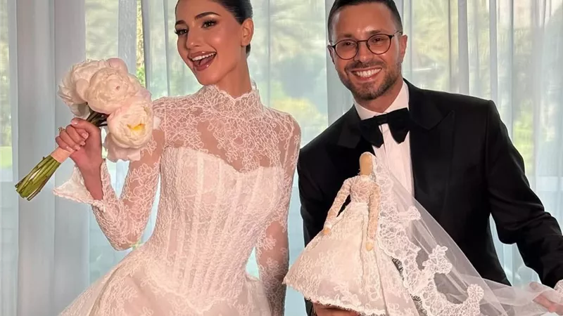 شيرين عمارة تتألق بتصميم من رامي قاضي في ليلة زفافها