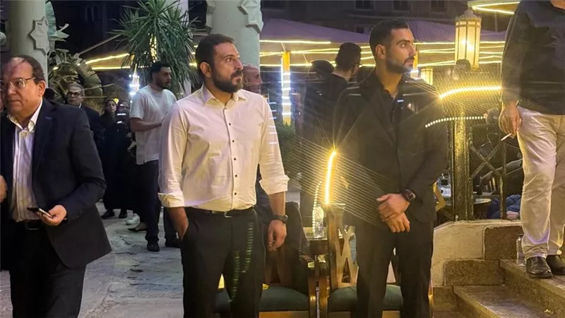 محمد الشرنوبي يستقبل عزاء ابن عمه المهندس محمد صلاح الشرنوبي بمسجد الشرطة