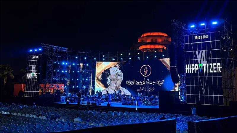 بالصور.. التجهيزات النهائية لمسرح النافورة استعدادًا لانطلاق مهرجان الموسيقى العربية الـ33