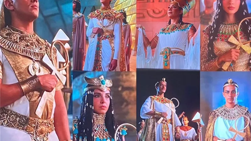 سلمى أبو ضيف وهدى المفتي وأحمد مالك وفريدة عثمان يتألقون بالزي الفرعوني في حفل افتتاح المتحف المصري الكبير