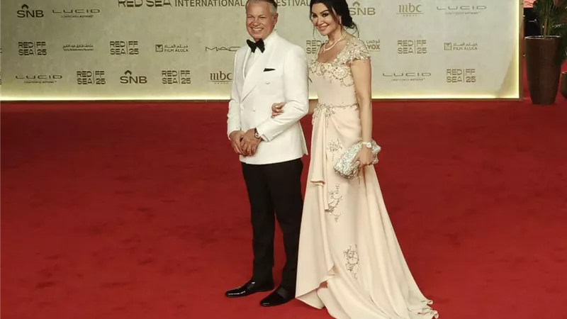 أروى جودة وزوجها بمهرجان البحر الأحمر فى أول ظهور بعد الزواج